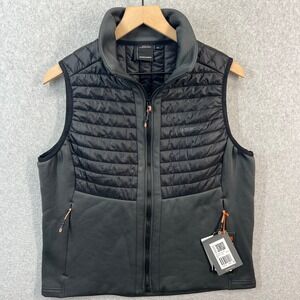 Didriksons Annema Womens 42 US 12 Puffer Vest Black Quilted Hybrid Insulated